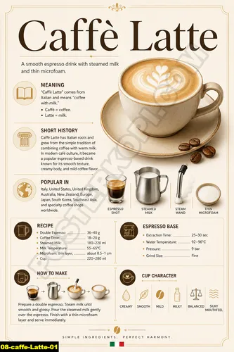 Poster caffe latte untuk coffee shop