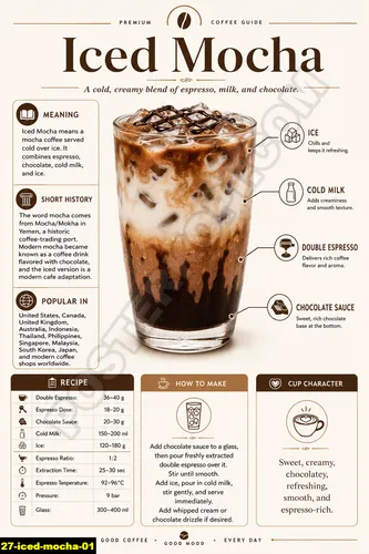 Poster iced mocha untuk variasi kopi manis