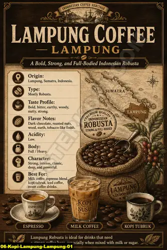 Poster kopi Lampung sebagai contoh robusta Indonesia