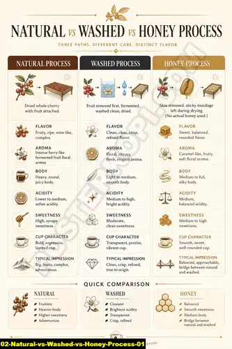 Poster kopi Coffee Processing Method untuk cafe dan barista